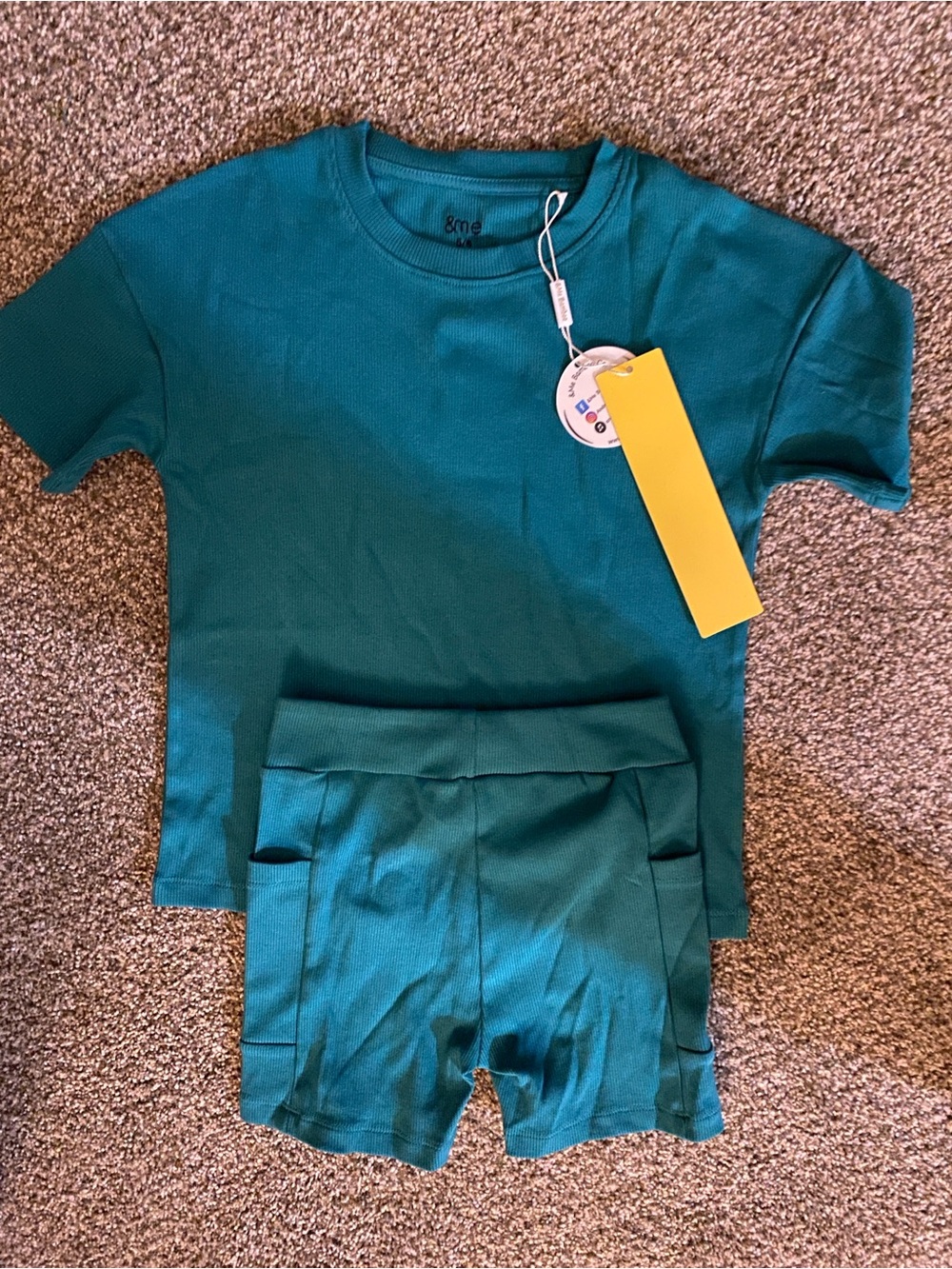 Andme 5/6 ribbed bamboo short set NWT